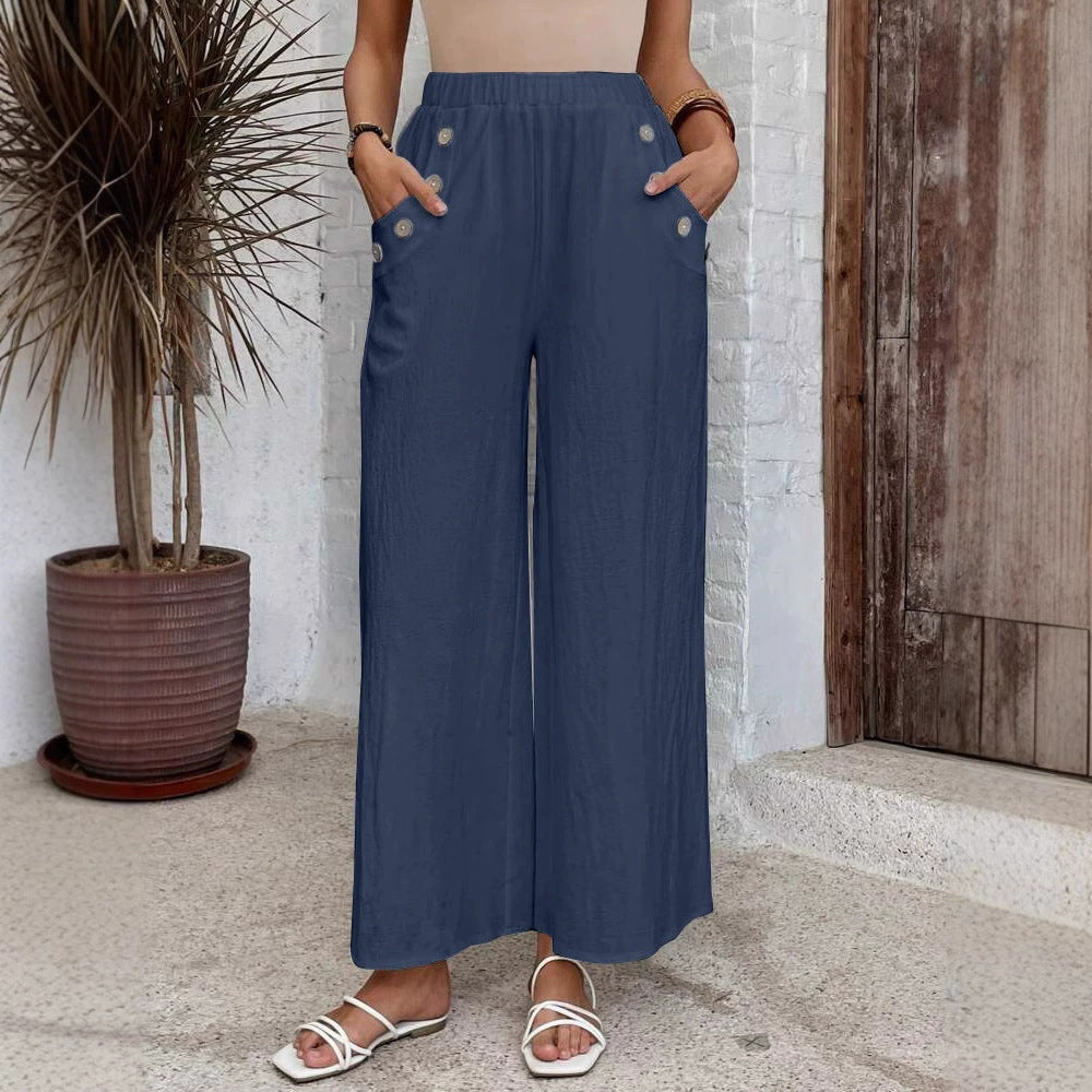 Relaxed High Waist Wide-Leg Pants by Greta 