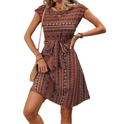 Boho Print A-Line Dress Greta  Summer Style