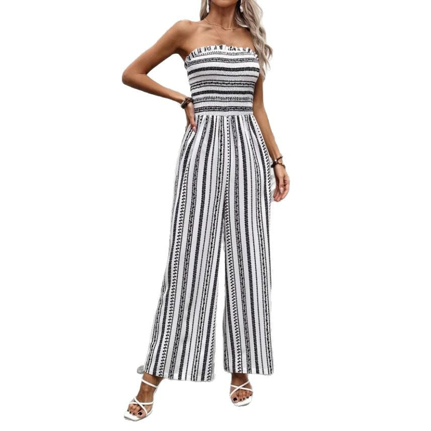 Chic Striped Greta  Tube Top Jumpsuit