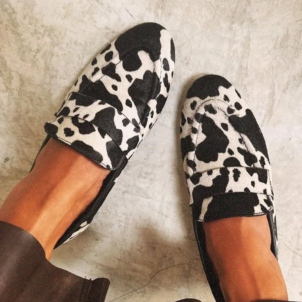 Cowprint Round-Toe Plus Shoes by Greta 