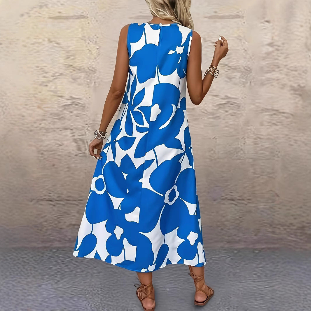 Bold Floral Greta  Sleeveless Summer Dress