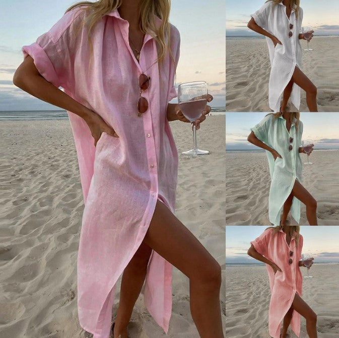 Lightweight Greta  Cotton Cardigan Dress