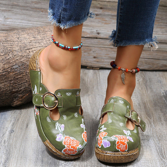 Boho Floral Greta  Platform Clogs Sandals