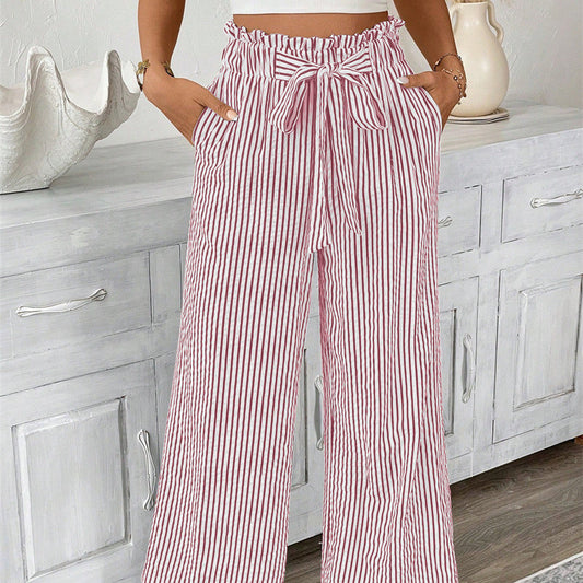 Striped Straight-Leg Pants by Greta 