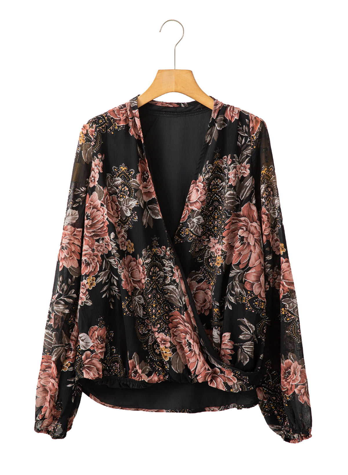 Floral Chiffon V-Neck Top Greta 