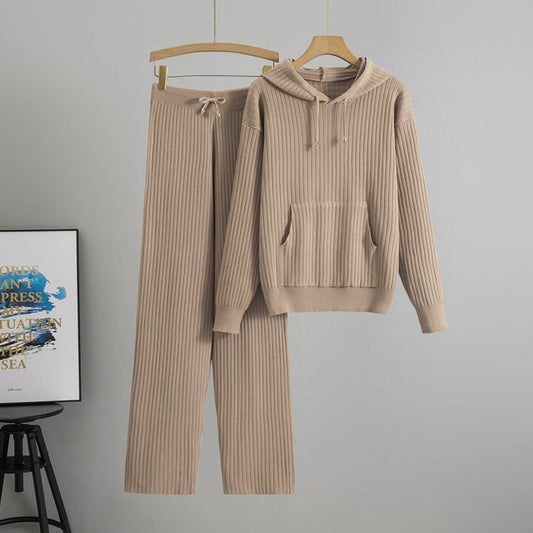 Trendy Hooded Knit Set by Greta 