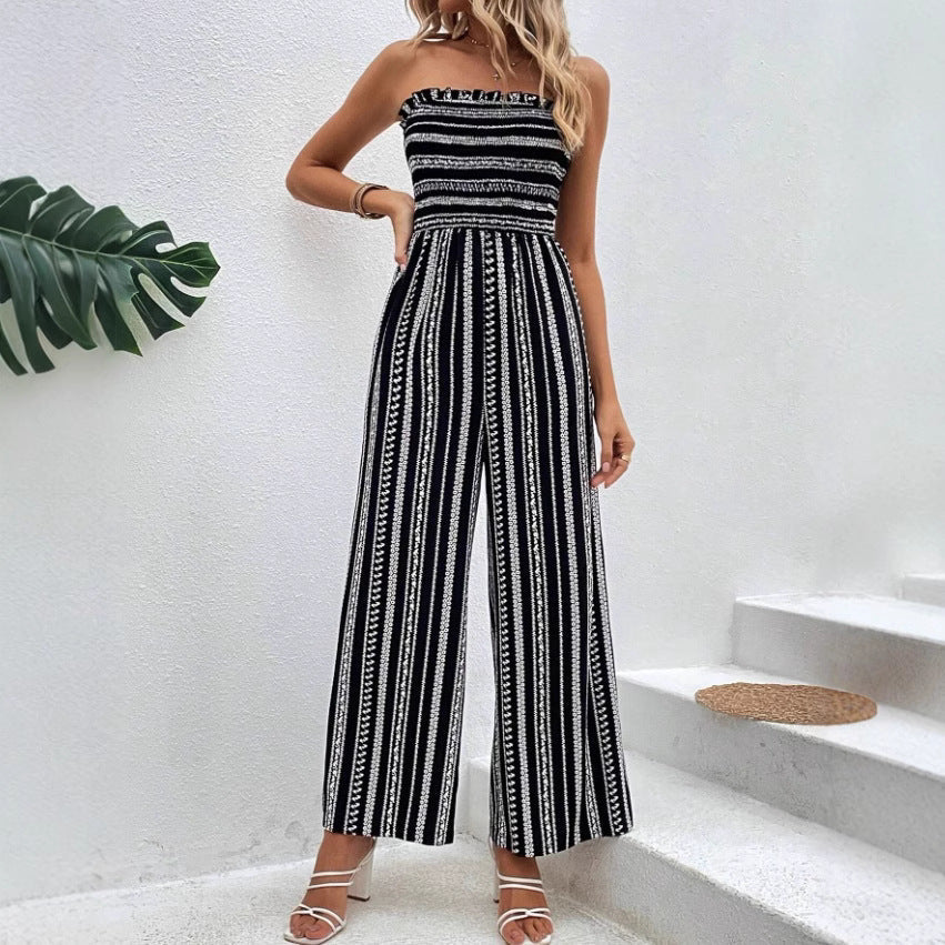 Chic Striped Greta  Tube Top Jumpsuit