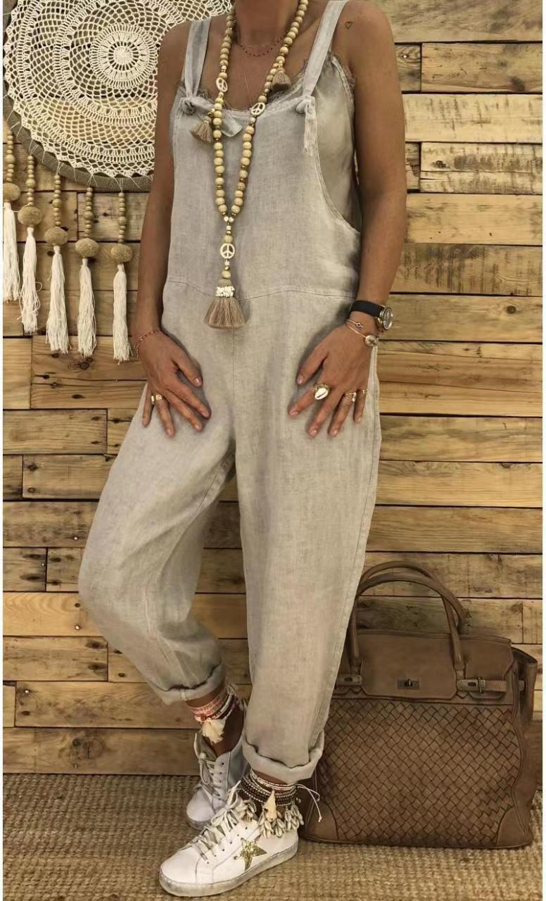Relaxed Cotton Linen Jumpsuit by Greta 