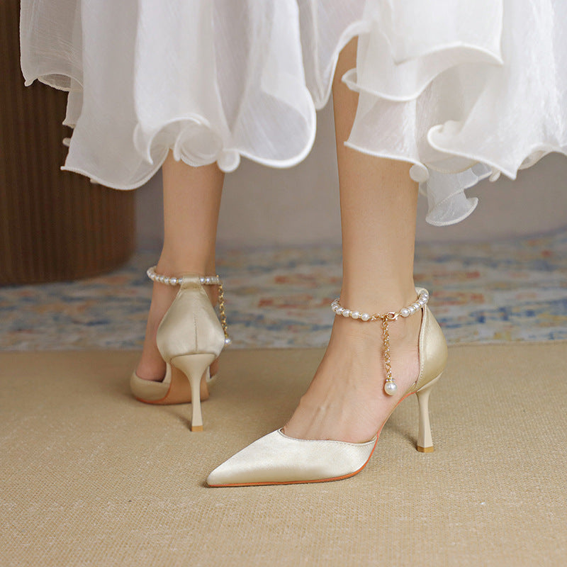 Elegant Greta  Satin Tassel Stiletto Heels