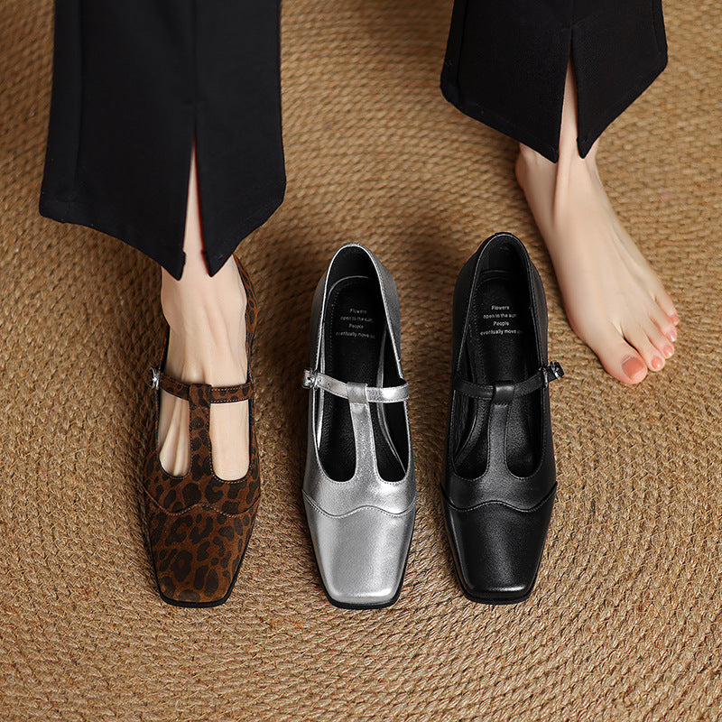 Vintage Leopard Chunky Pumps by Greta 
