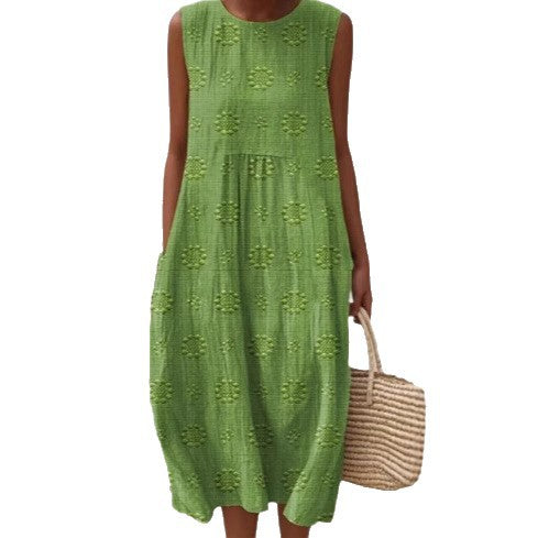 Vibrant Sleeveless Print Dress by Greta 