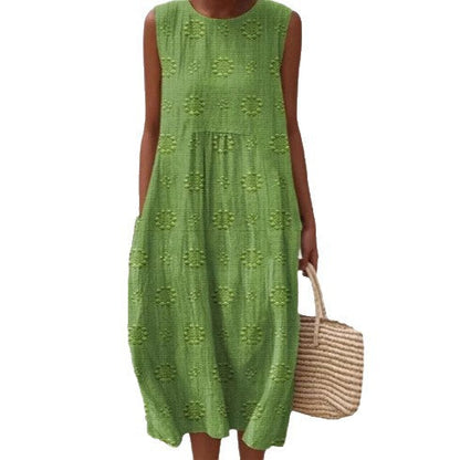 Vibrant Sleeveless Print Dress by Greta 