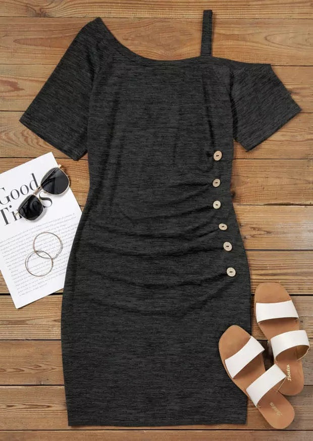 Chic Diagonal Shoulder Dress Greta 