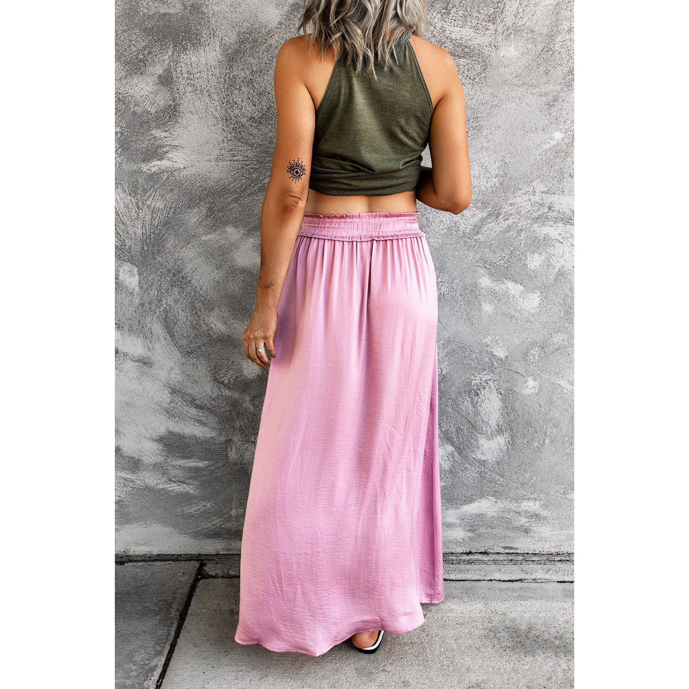 Flowy Slit Maxi Skirt by Greta 