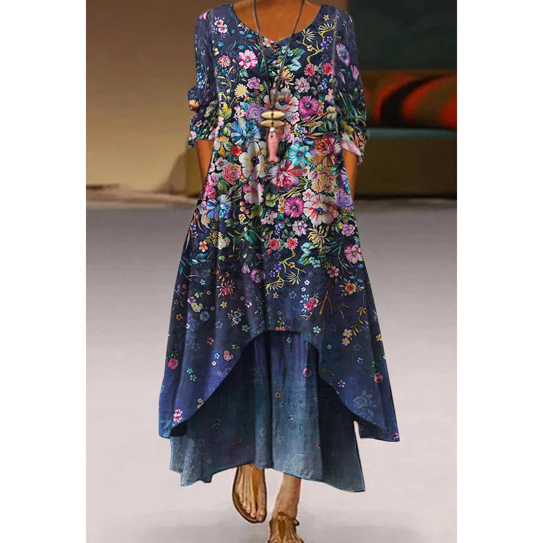 Artistic Floral Swing Dress by Greta 