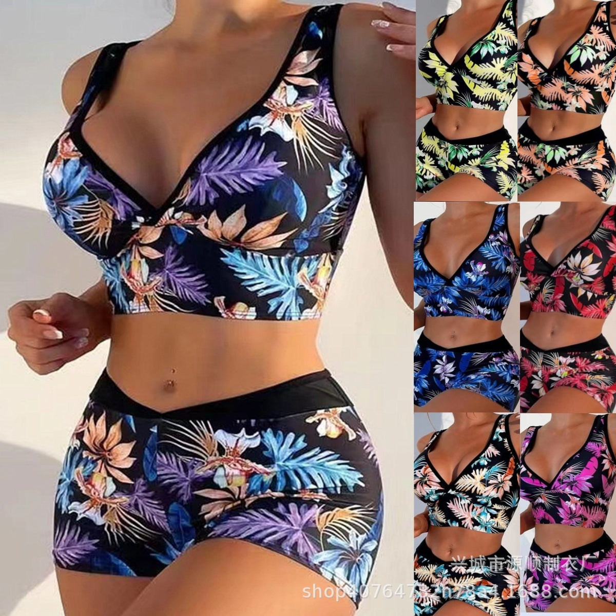 Vibrant Printed Boxer Bikini by Greta 