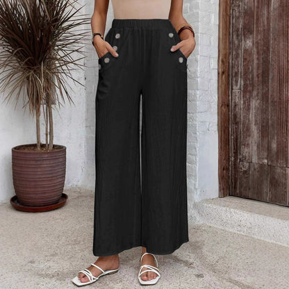 Relaxed High Waist Wide-Leg Pants by Greta 