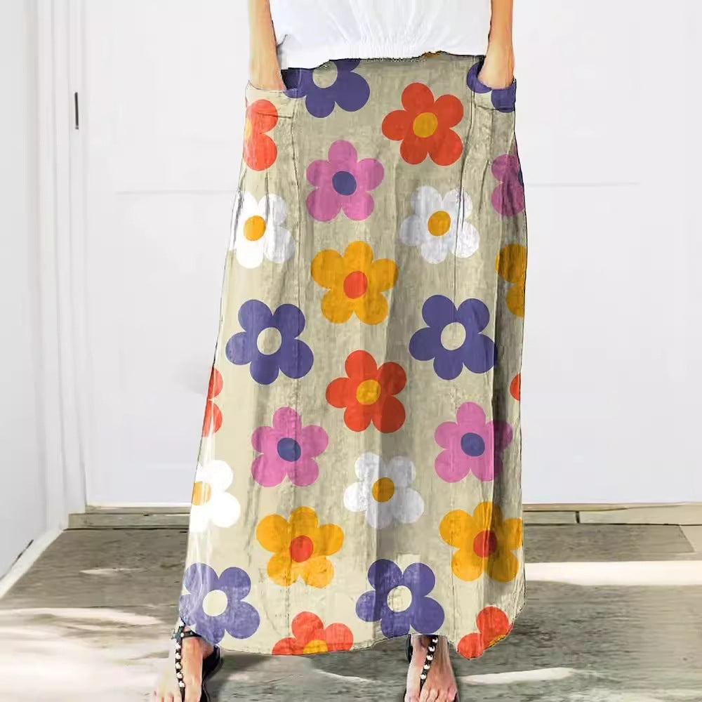 Retro Floral Greta  Everyday Pocket Skirt