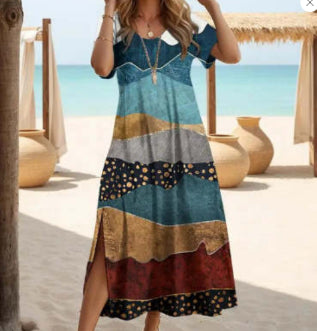Elegant Slit Maxi Dress by Greta 