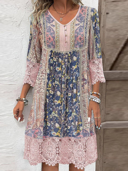 Retro Floral Lace Dress by Greta 