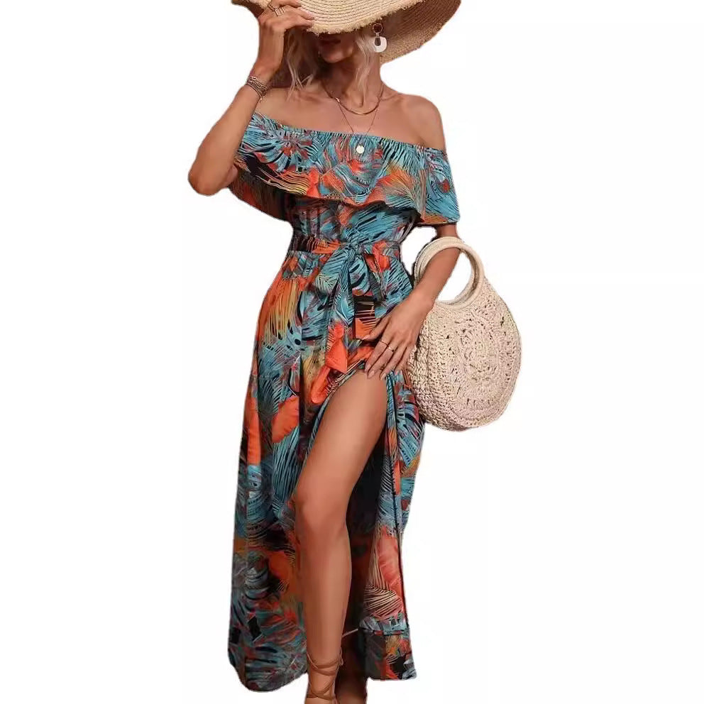 Elegant Greta  Ruffled Floral Maxi Dress