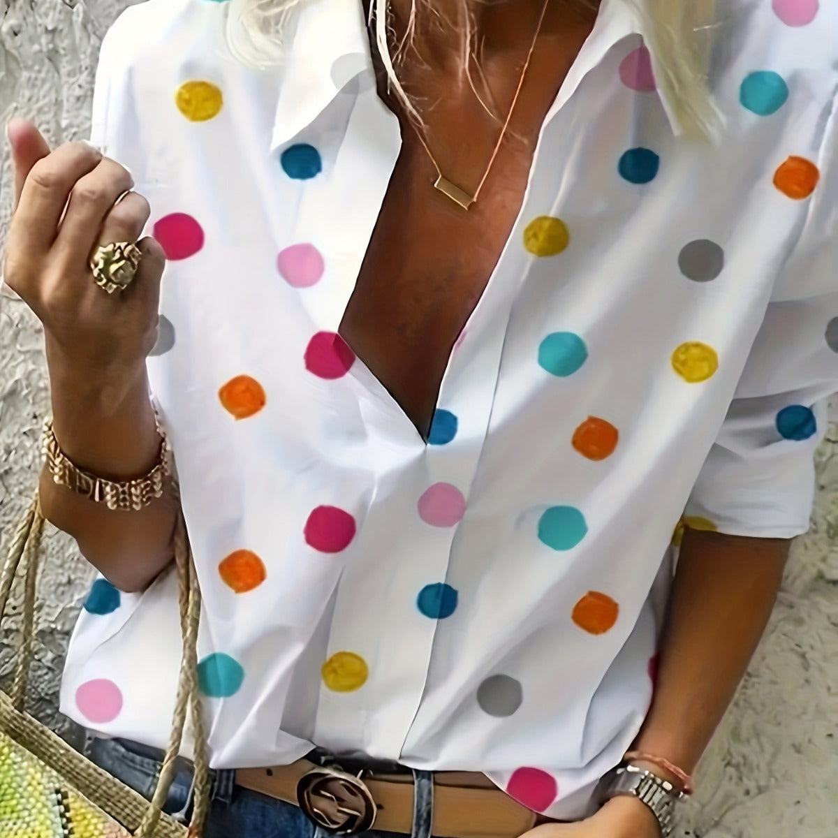 Playful Polka Dot Greta  Everyday Blouse