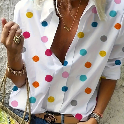 Playful Polka Dot Greta  Everyday Blouse