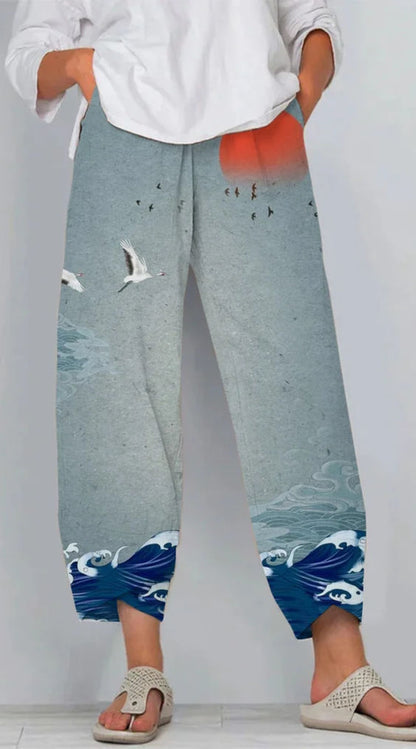 Artful Linen Greta  3D Pattern Pants