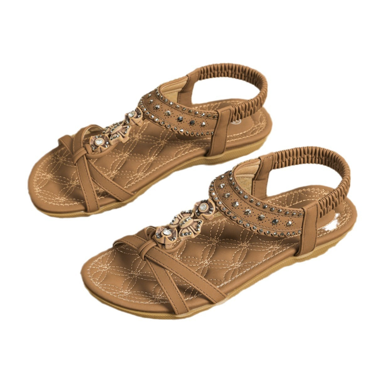 Chic Diamond Flat Sandals by Greta 