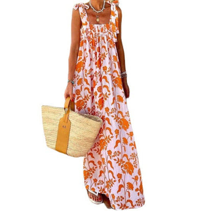 Boho Floral Print Sling Dress by Greta 