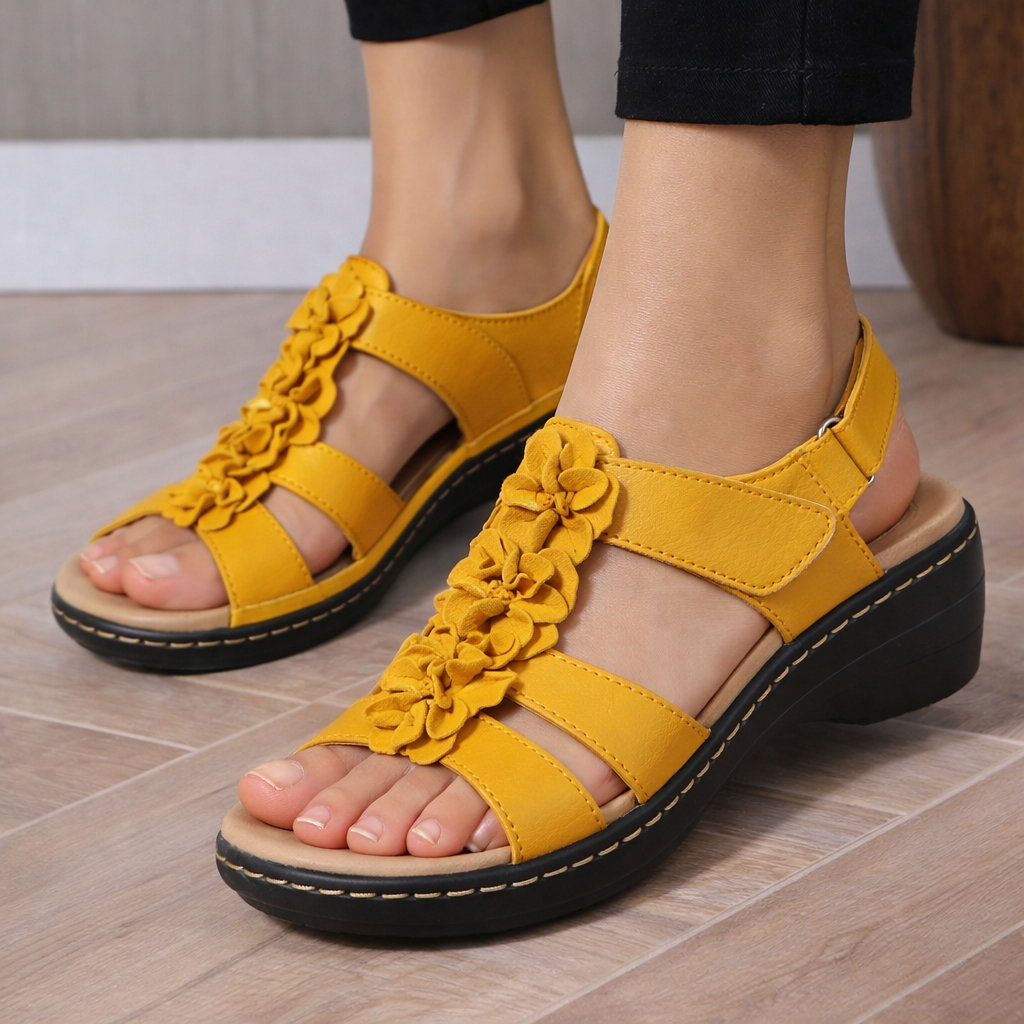 Floral Comfort Greta  Wedge Sandals