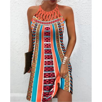 Chic Print Halterneck Dress by Greta 