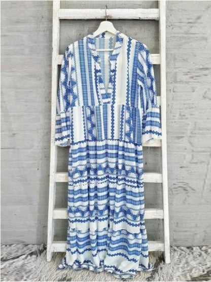 Boho Geometric Maxi Dress Greta 