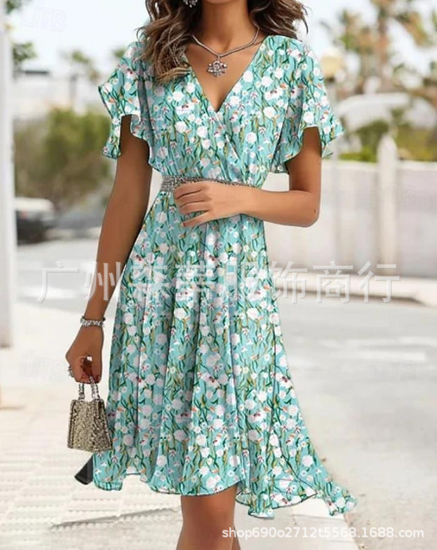 Fresh Floral Greta  Ruffled Midi Dress