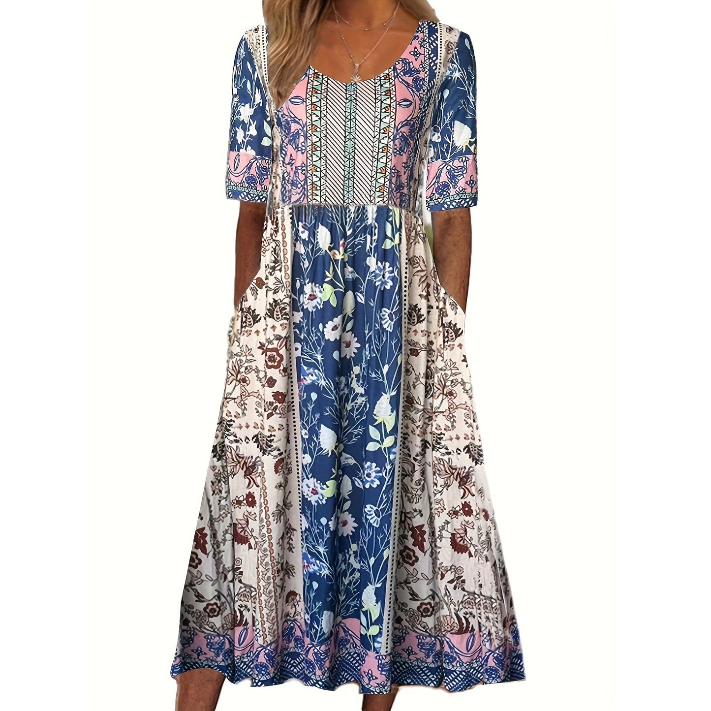 Bohemian Floral Maxi Dress by Greta 