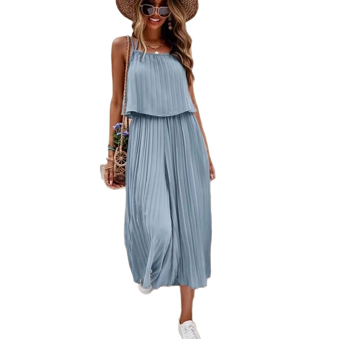 Pleated Loose Jumpsuit by Greta 