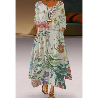 Artistic Floral Swing Dress by Greta 
