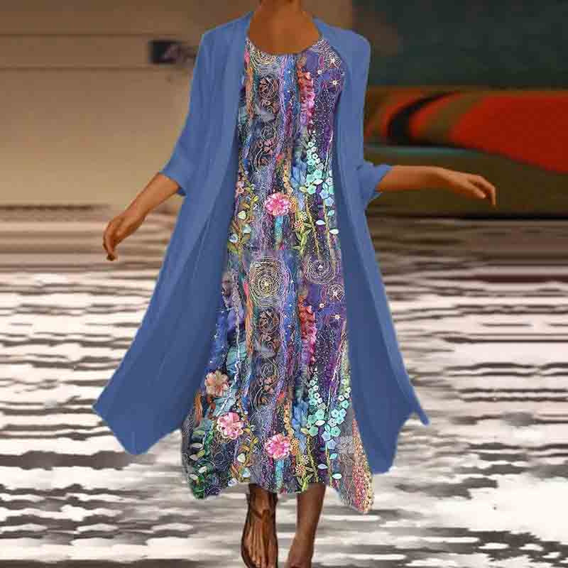 Elegant Floral Greta  Summer Two-Piece Dress