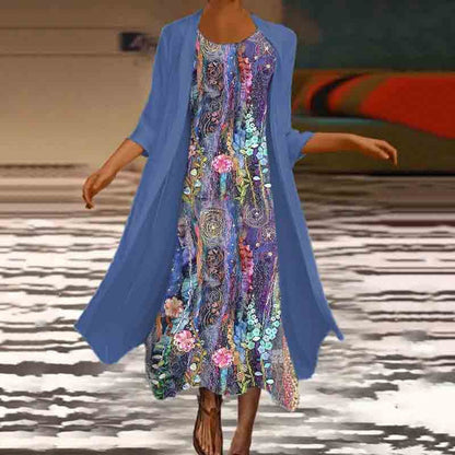 Elegant Floral Greta  Summer Two-Piece Dress