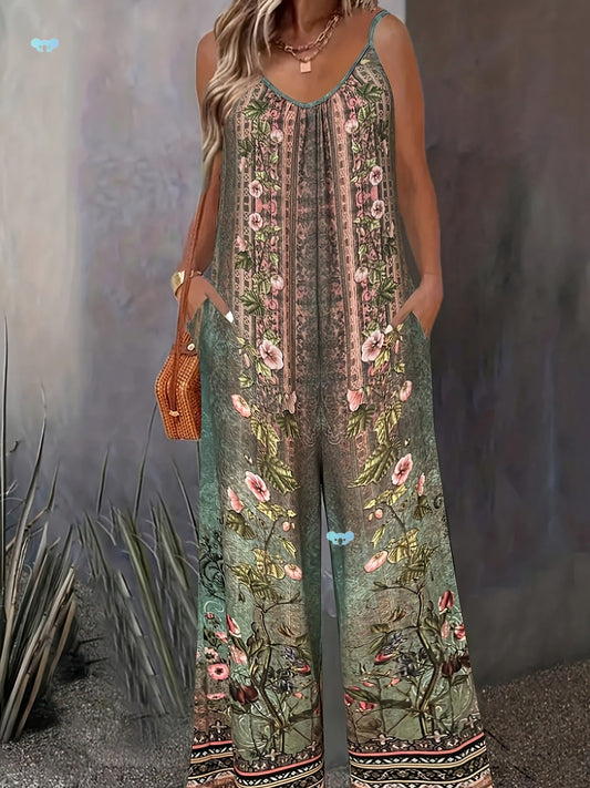 Boho Floral Greta  Printed Jumpsuit