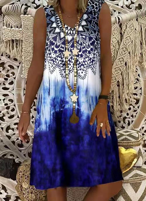 Boho Print Sleeveless Dress by Greta 