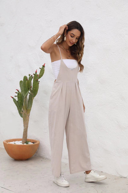 Chic Linen Blend Greta  Casual Jumpsuit