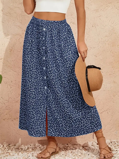 Pastoral Floral A-Line Skirt by Greta 