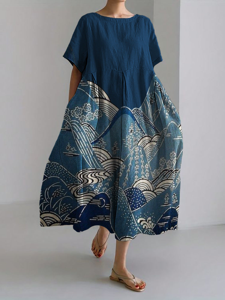 Artful Floral Greta  Summer Midi Dress