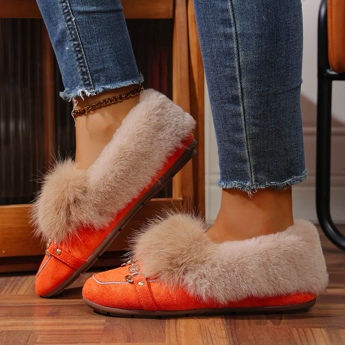 Velvet Plush Loafers by Greta 