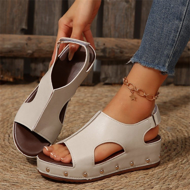 Chic Platform Peep Toe Sandals by Greta 