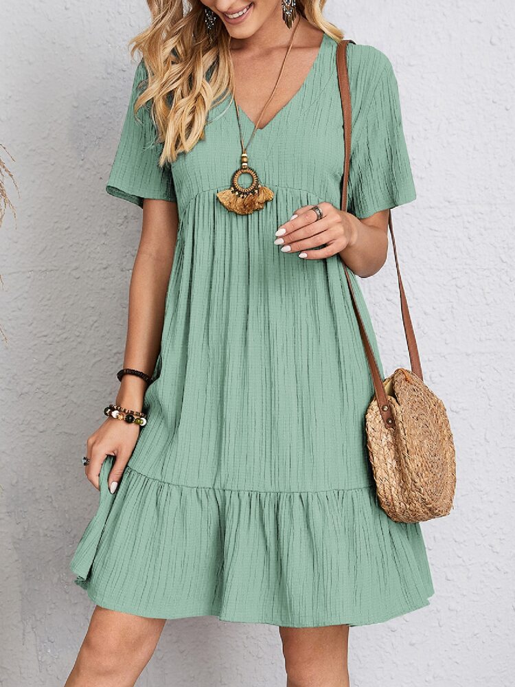Chic Summer V-Neck Dress by Greta 