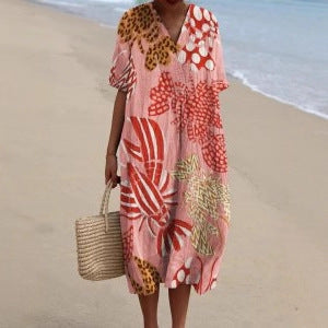 Boho Floral Greta  V-Neck Summer Dress