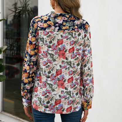 Colorblock Floral Greta  Everyday Shirt Top