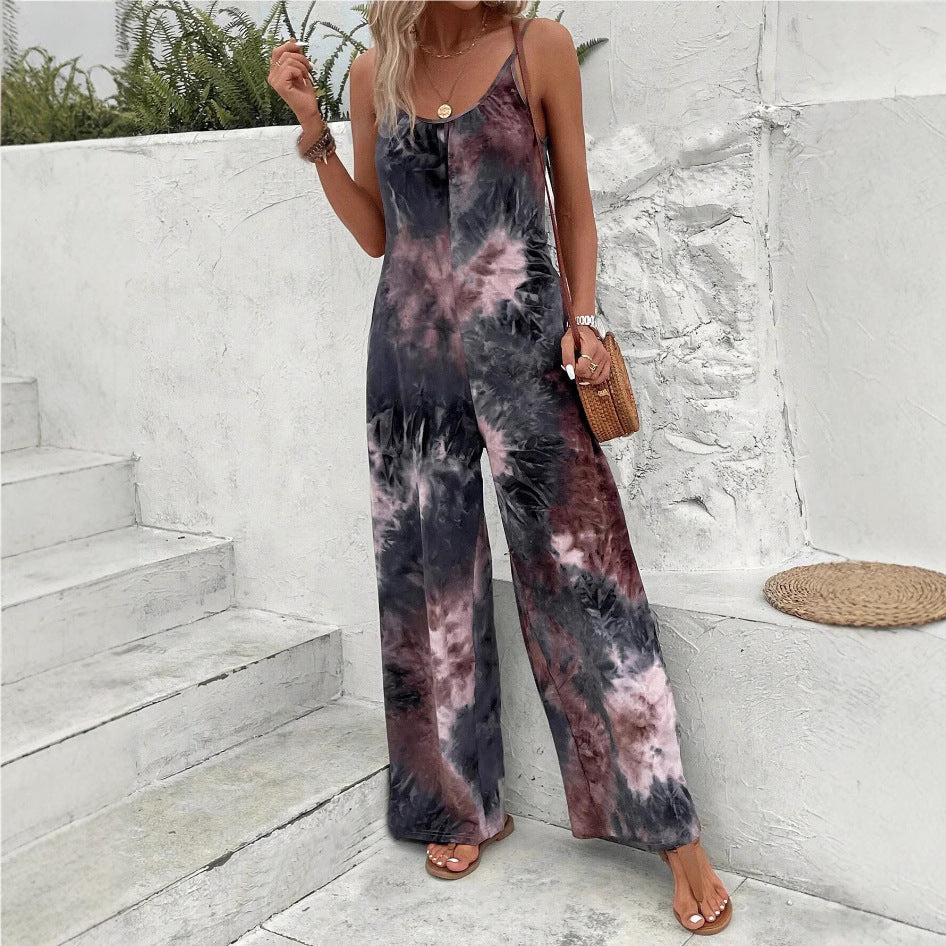 Chic Printed Sleeveless Jumpsuit by Greta 